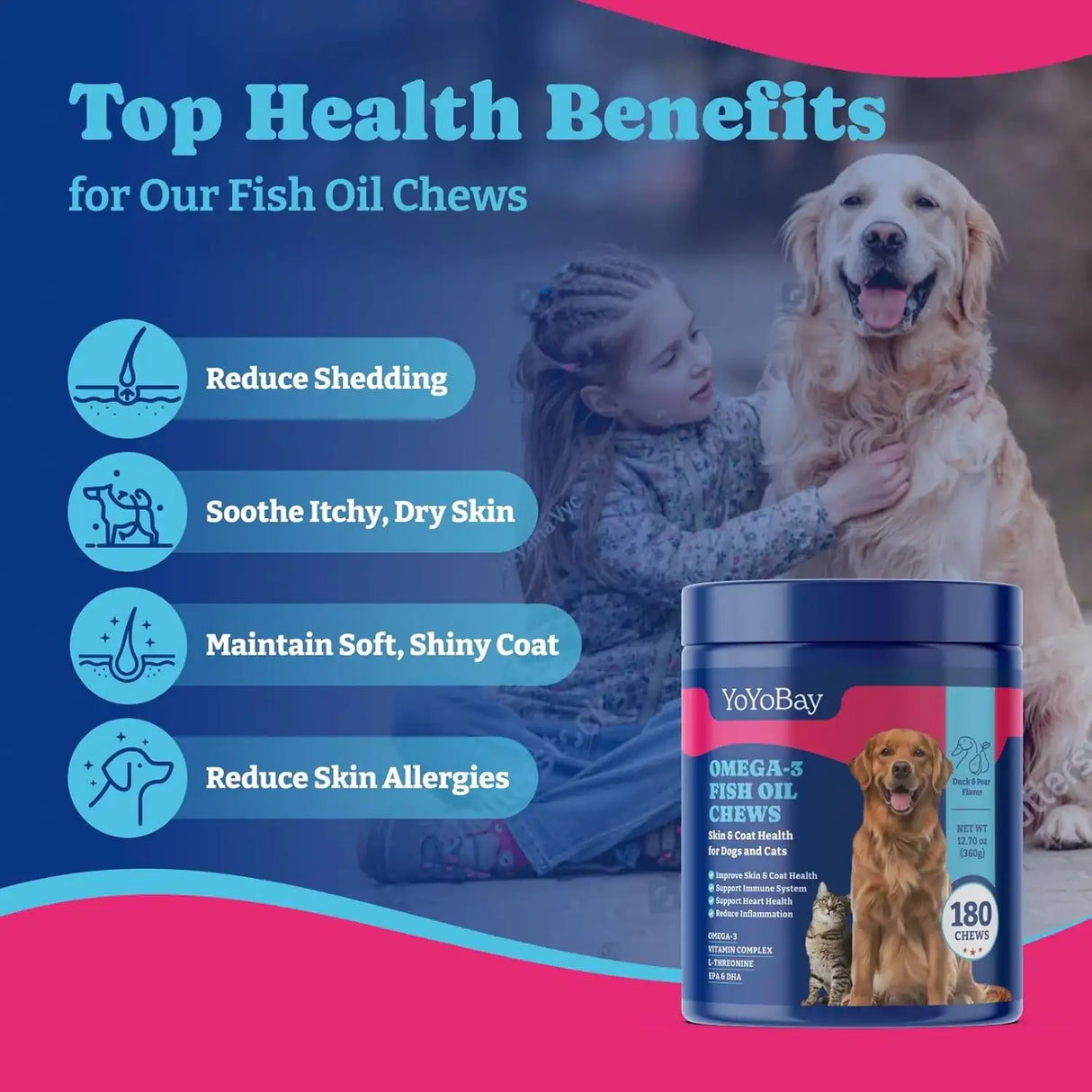 YOYOBAY - YoYoBay Omega 3 Fish Oil for Dogs 180 Masticables - The Red Vitamin MX - Aceite De Pescado Para Perros - {{ shop.shopifyCountryName }}