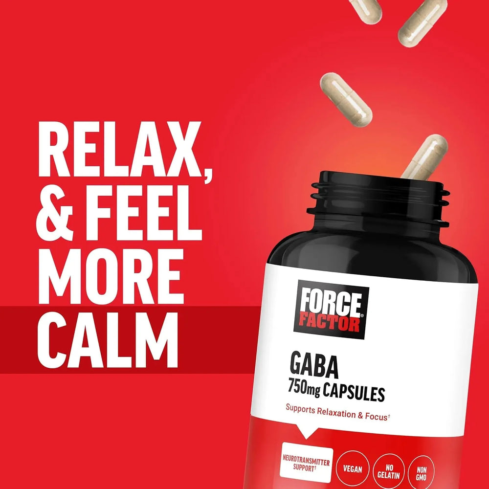 FORCE FACTOR - FORCE FACTOR GABA 750Mg. 100 Capsulas - The Red Vitamin MX - Suplementos Alimenticios - {{ shop.shopifyCountryName }}