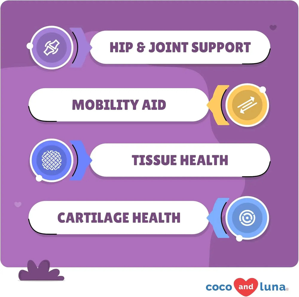 COCO AND LUNA - Coco and Luna Hip & Joint Supplement for Dogs 120 Tabletas Masticables - The Red Vitamin MX - Cuidado De Cadera Y Articulaciones Para Perros - {{ shop.shopifyCountryName }}