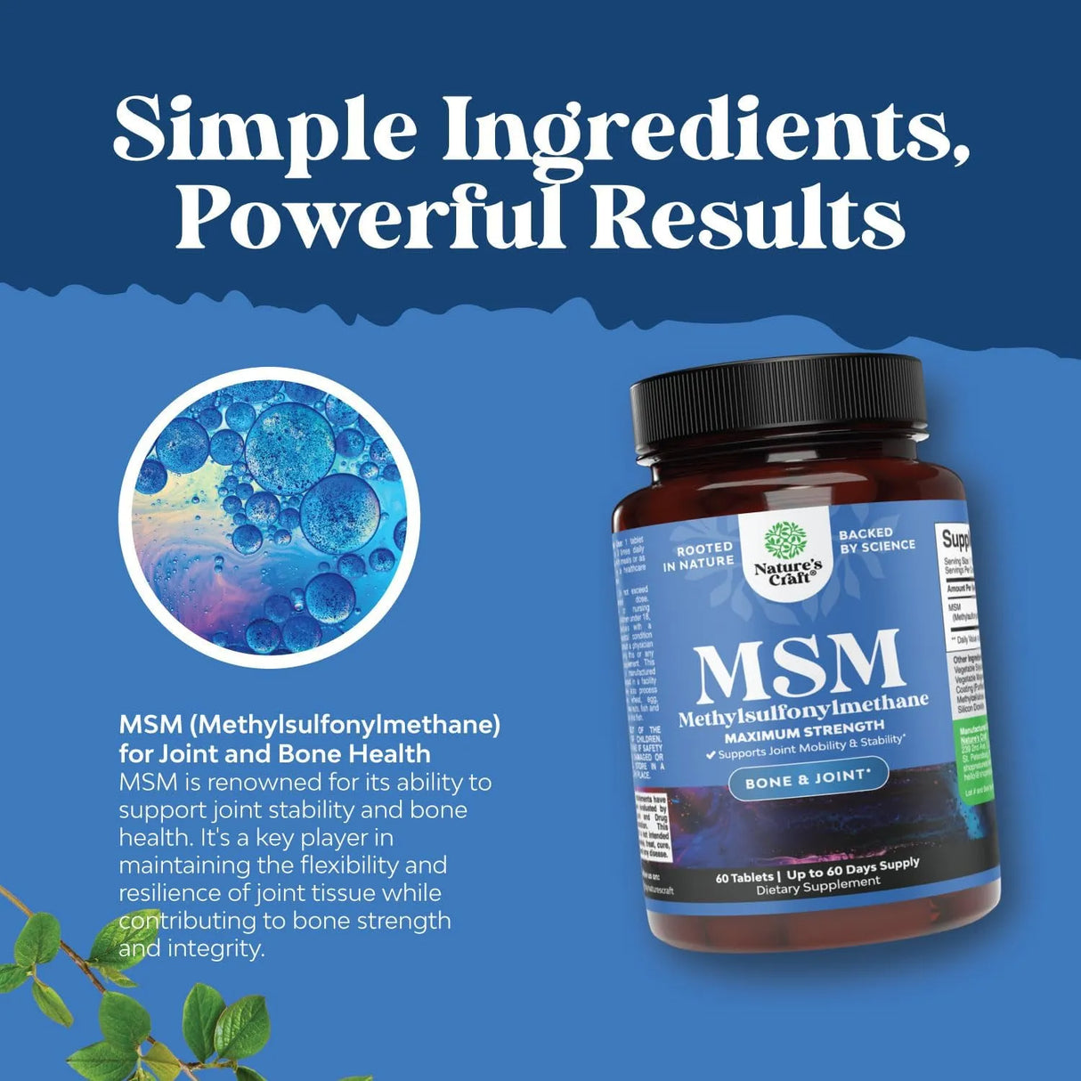 NATURES CRAFT - Natures Craft MSM 60 Tabletas - The Red Vitamin MX - Suplementos Alimenticios - {{ shop.shopifyCountryName }}