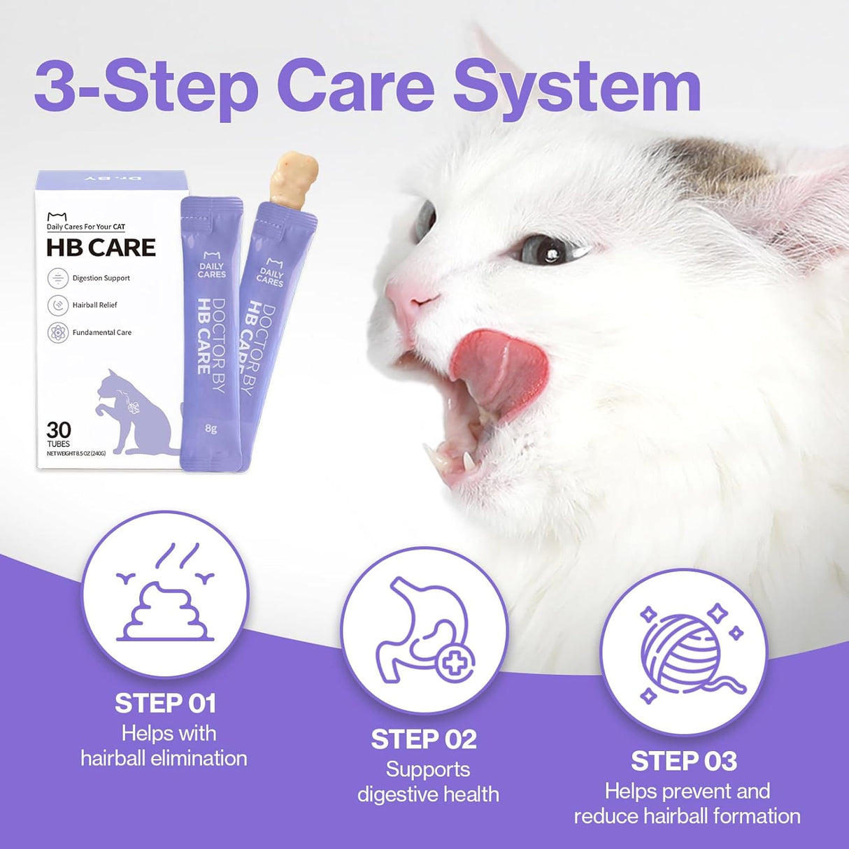 Dr.by HB Care Hairball Supplement for Cats 30 Paquetes