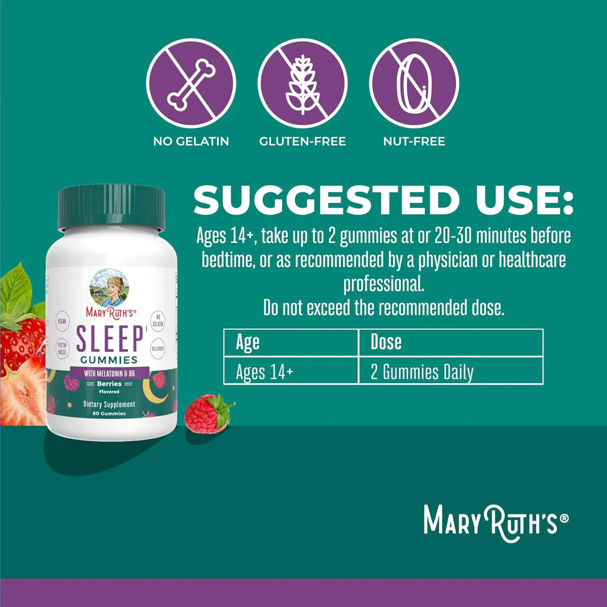 MARY RUTH ORGANICS - MaryRuth's Melatonin Gummies 5Mg. 60 Gomitas - The Red Vitamin MX - Suplementos Alimenticios - {{ shop.shopifyCountryName }}