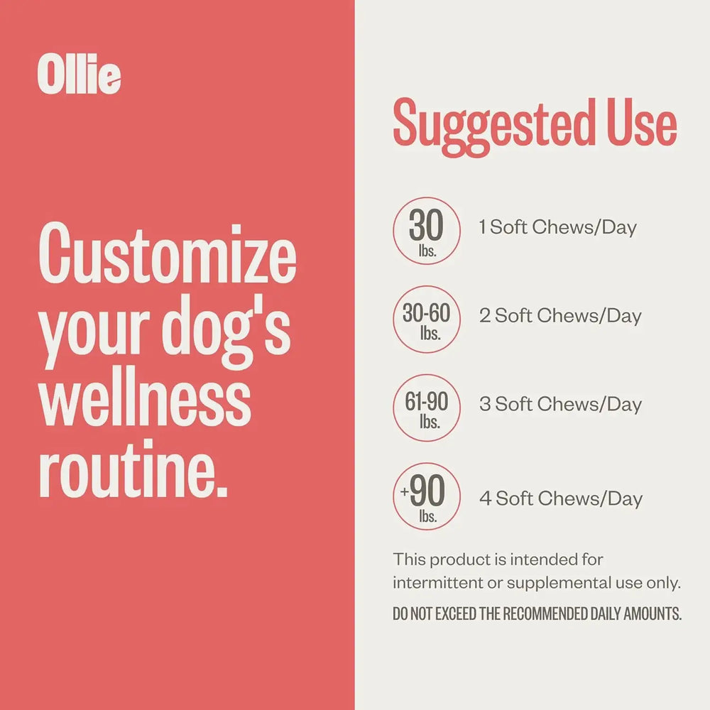 OLLIE - Ollie Chill Pills Calming Supplement Chews for Dogs 60 Masticables - The Red Vitamin MX - Relajantes Para Perros - {{ shop.shopifyCountryName }}