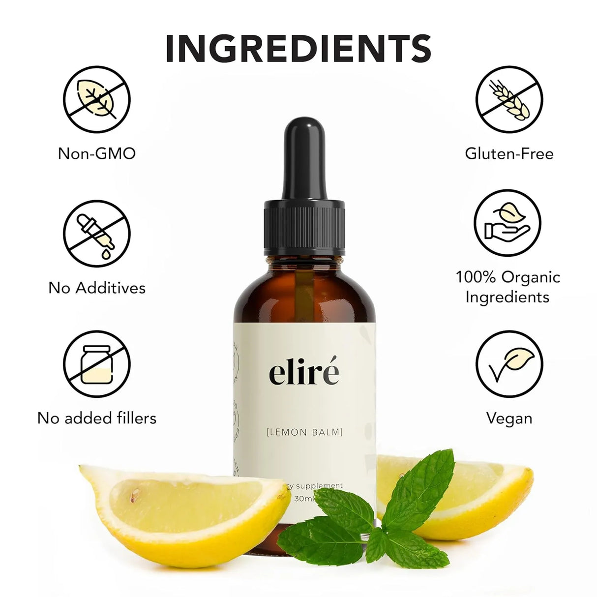 ELIRE - Elire Organic Lemon Balm Extract 30Ml. - The Red Vitamin MX - Suplementos Alimenticios - {{ shop.shopifyCountryName }}