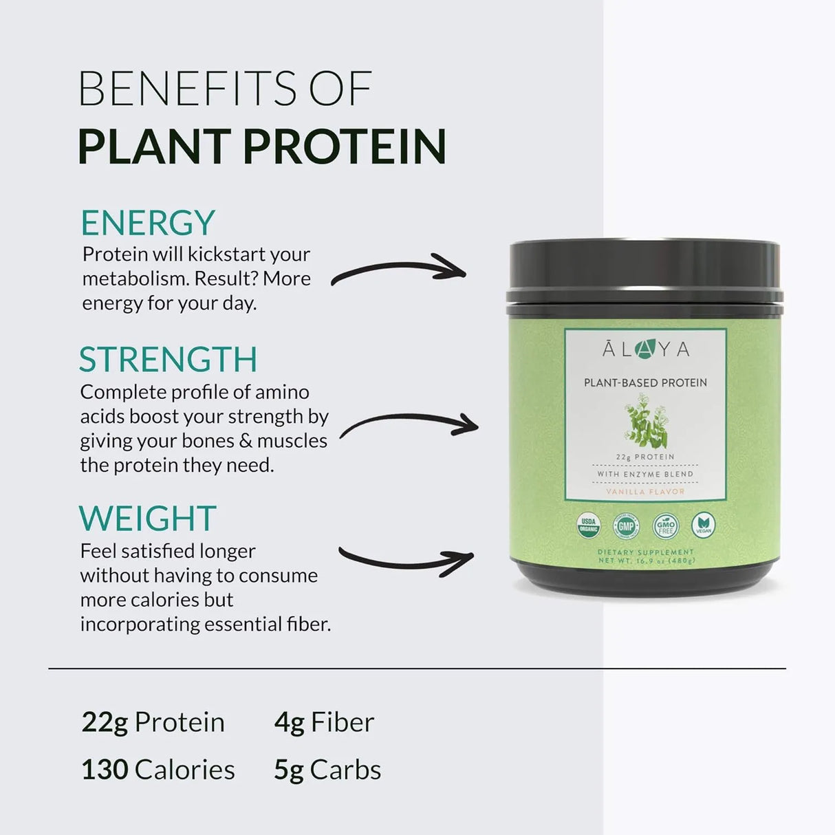 ALAYA NATURALS - Alaya Naturals Organic Plant Based Protein Powder Vanilla 480Gr. - The Red Vitamin MX - Suplementos Alimenticios - {{ shop.shopifyCountryName }}
