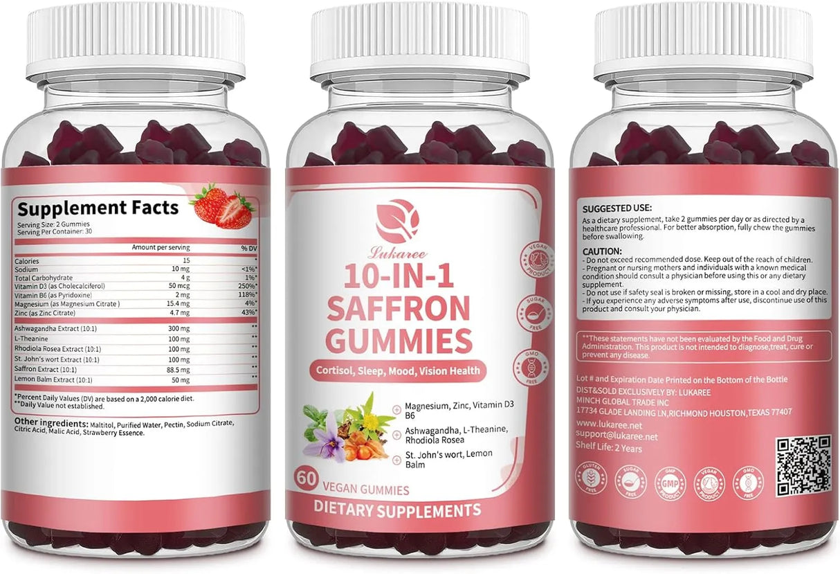 LUKAREE - Lukaree 10 IN 1 Saffron Gummies 60 Gomitas 2 Pack - The Red Vitamin MX - Suplementos Alimenticios - {{ shop.shopifyCountryName }}