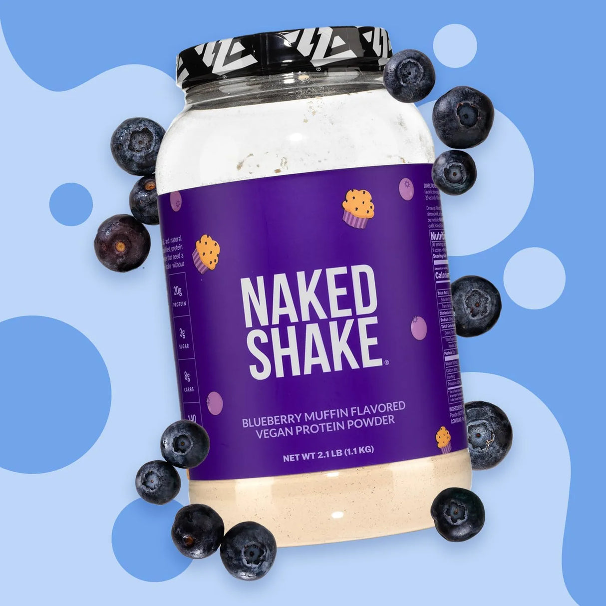 NAKED NUTRITION - Naked Shake Blueberry Muffin Protein Powder 30 Servicios 1.1 Kg. - The Red Vitamin MX - Suplementos Alimenticios - {{ shop.shopifyCountryName }}