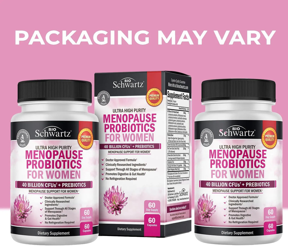 BIO SCHWARTZ - BioSchwartz Menopause Probiotics for Women 60 Capsulas - The Red Vitamin MX - Suplementos Alimenticios - {{ shop.shopifyCountryName }}