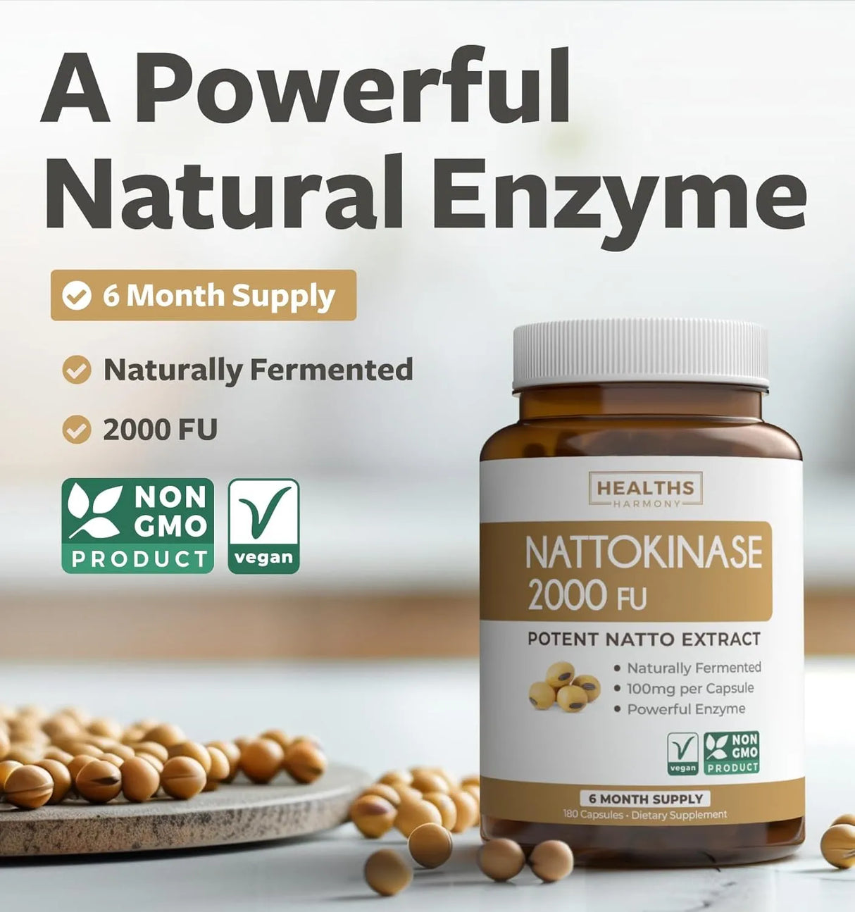 HEALTHS HARMONY - Healths Harmony Nattokinase 2000 FU 180 Capsulas - The Red Vitamin MX - Suplementos Alimenticios - {{ shop.shopifyCountryName }}