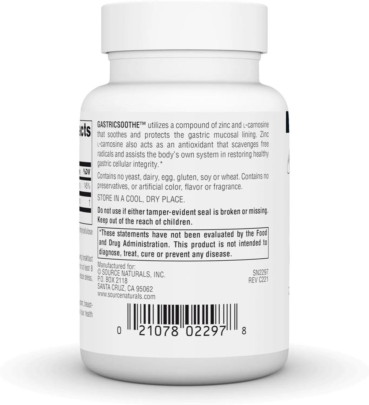 SOURCE NATURALS - Source Naturals GastricSoothe Zinc L Carnosine 120 Capsulas - The Red Vitamin MX - Suplementos Alimenticios - {{ shop.shopifyCountryName }}