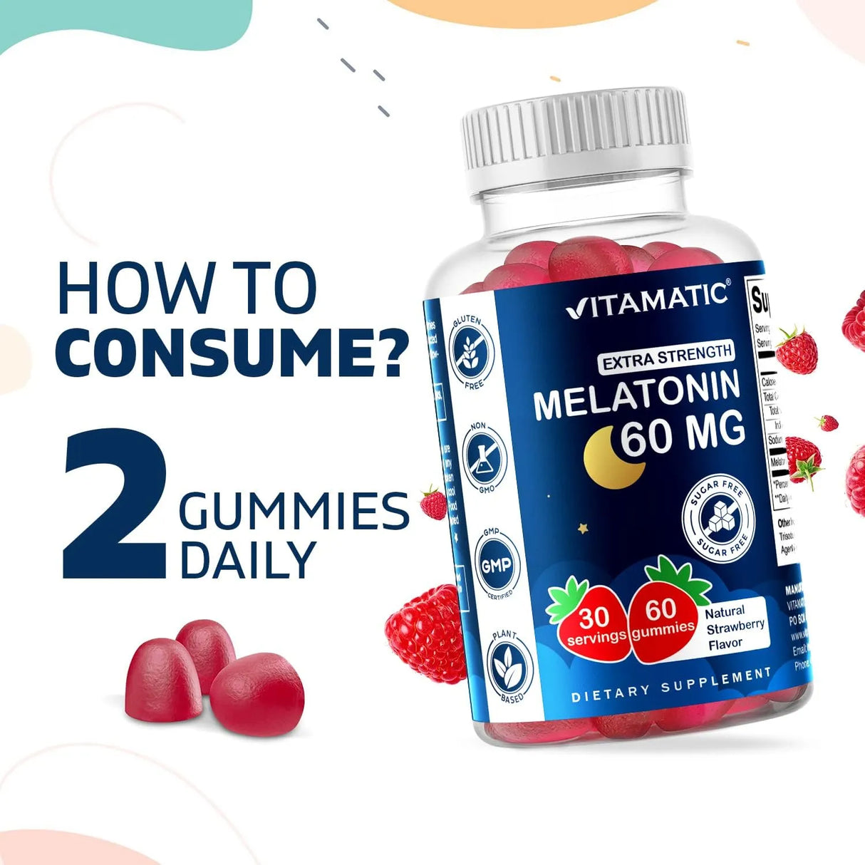 VITAMATIC - Vitamatic Sugar Free Melatonin 60Mg. 60 Gomitas - The Red Vitamin MX - Suplementos Alimenticios - {{ shop.shopifyCountryName }}