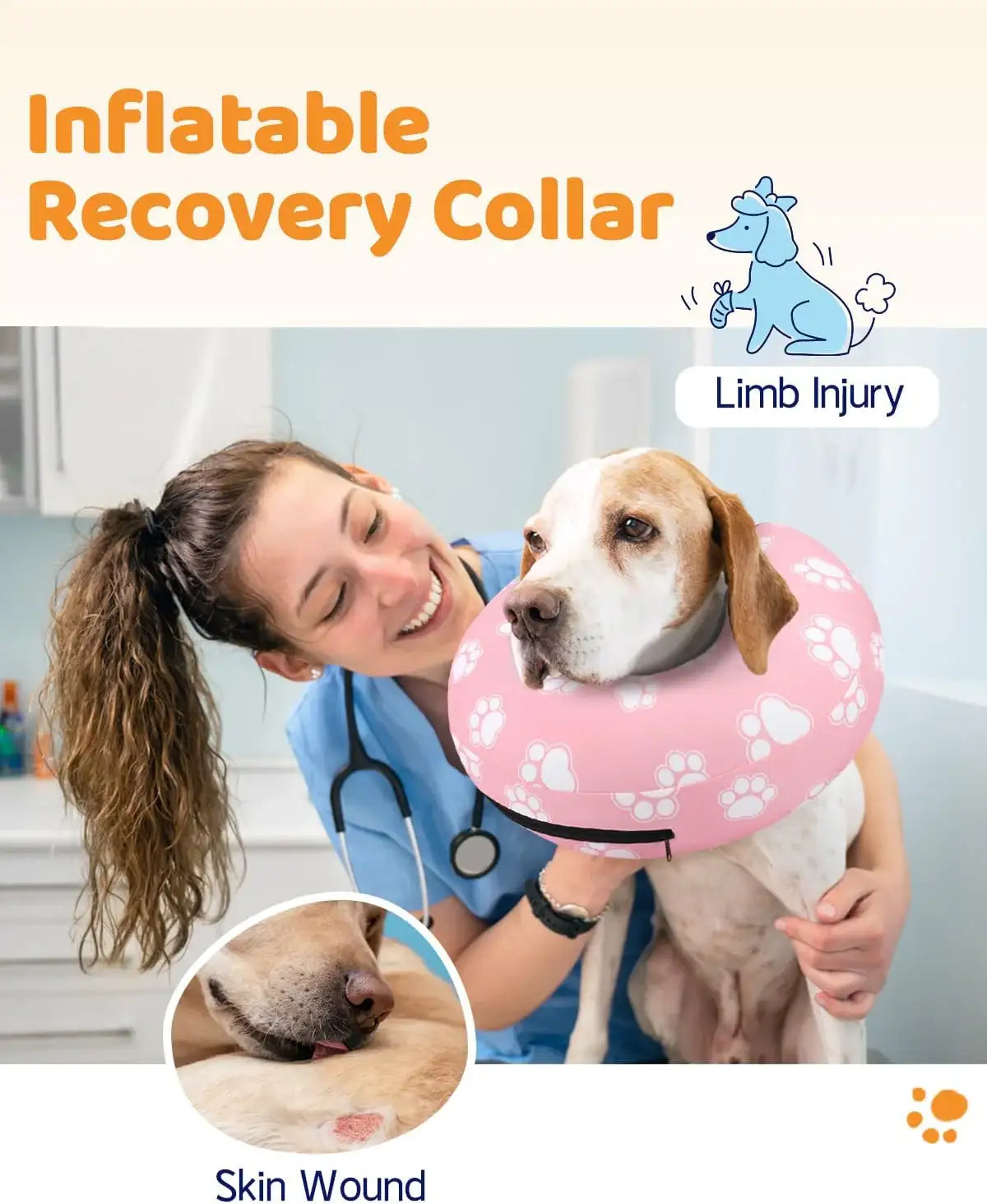 SUPET - Supet Inflatable Dog Cone Collar Alternative After Surgery XLARGE Neck 14"-18" - The Red Vitamin MX - Collares y Conos De Recuperación Para Perros - {{ shop.shopifyCountryName }}