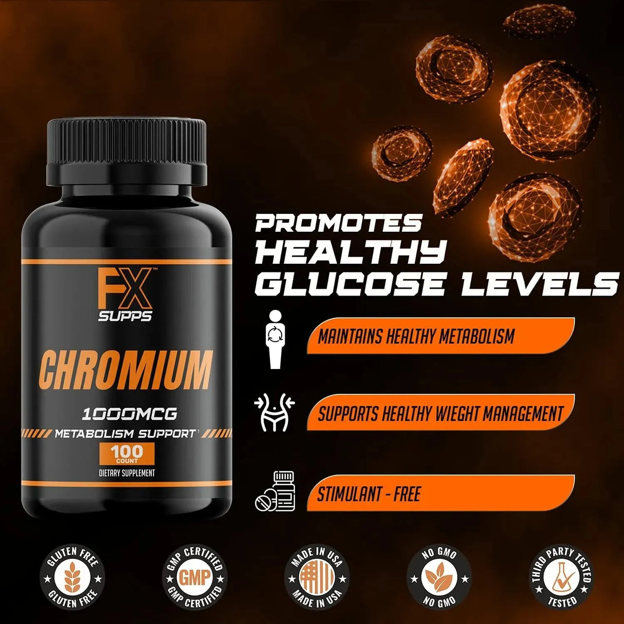 FXSUPPS - FXSUPPS Chromium Polynicotinate 1000mcg 100 Capsulas - The Red Vitamin MX - Suplementos Alimenticios - {{ shop.shopifyCountryName }}