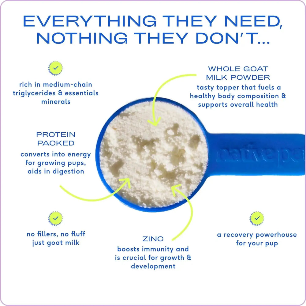 NATIVE PET - Native Pet Goat Milk for Dogs Organic Goat Milk Powder for Dogs and Cats 120 Servicios 397Gr. - The Red Vitamin MX - Sustitutos De Leche Para Perros - {{ shop.shopifyCountryName }}