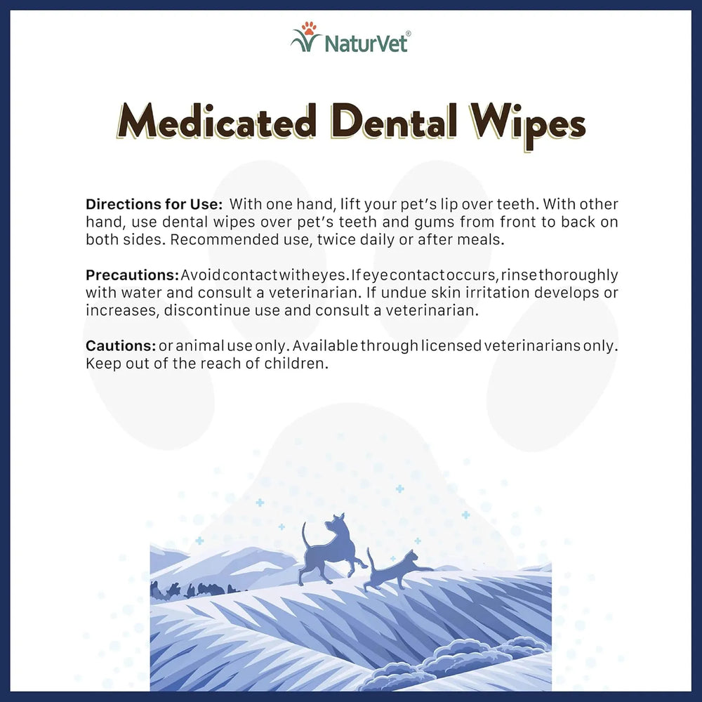 NATURVET - NaturVet Medicated Dental Wipes for Dogs & Cats 50 Toallitas - The Red Vitamin MX - Cuidado Dental Para Perros - {{ shop.shopifyCountryName }}