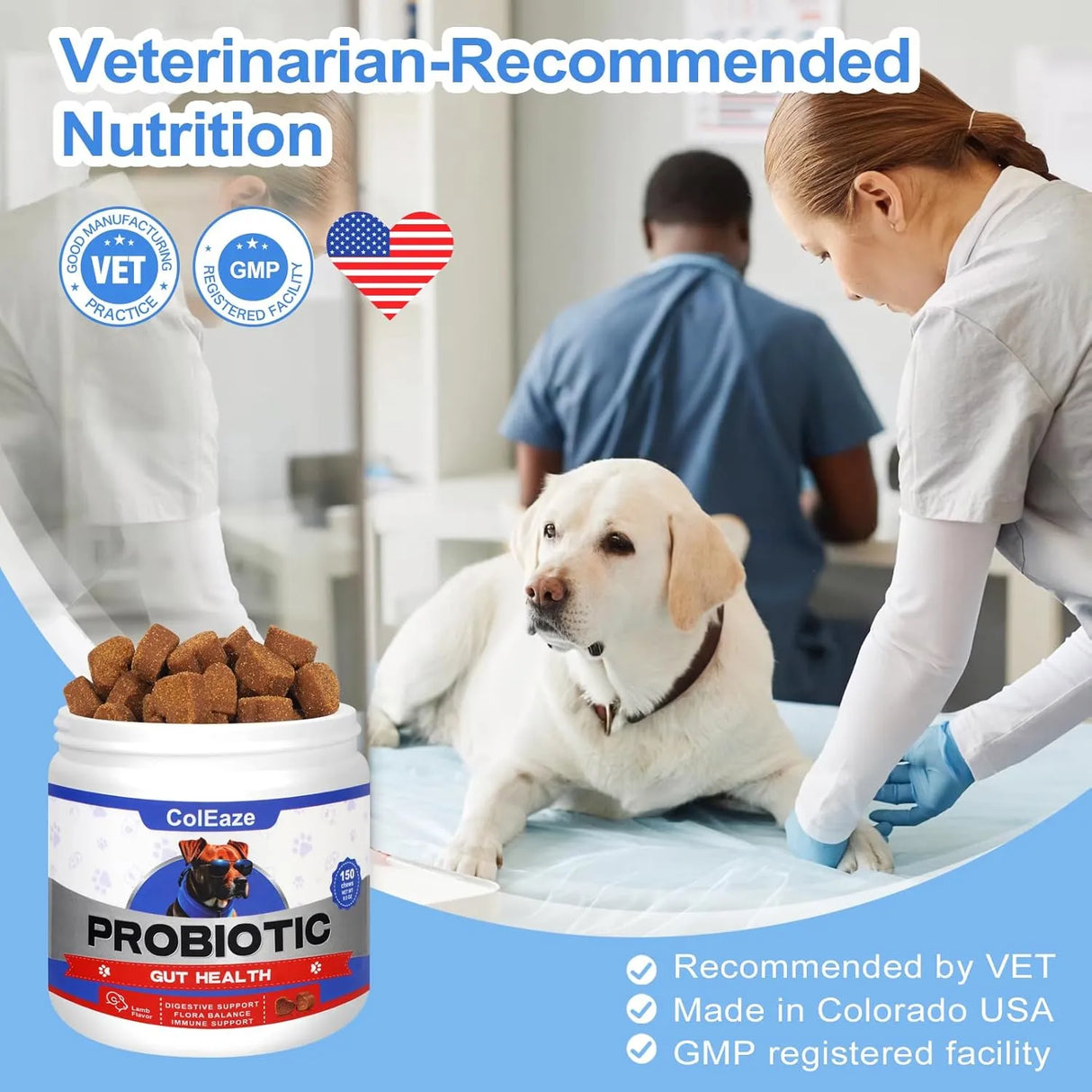 COLEAZE - ColEaze Probiotics for Dogs 150 Masticables - The Red Vitamin MX - Probióticos Para Perros - {{ shop.shopifyCountryName }}