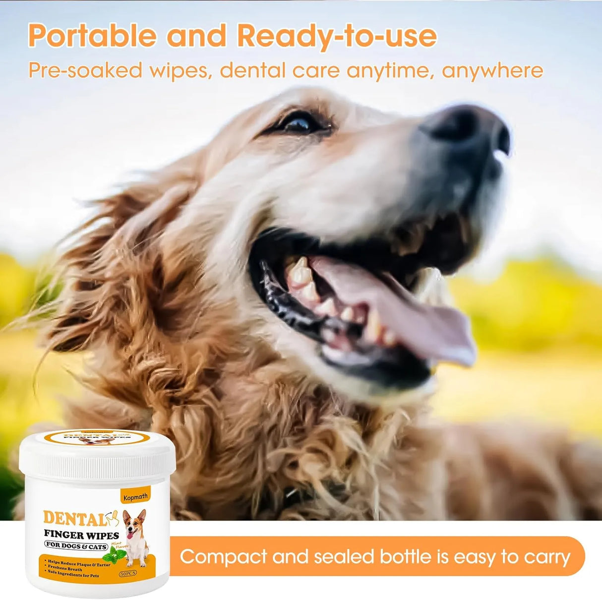 KOPMATH - Kopmath Dog Dental Wipes Mint Flavor 50 Toallitas 2 Pack - The Red Vitamin MX - Cuidado Dental Para Perros - {{ shop.shopifyCountryName }}