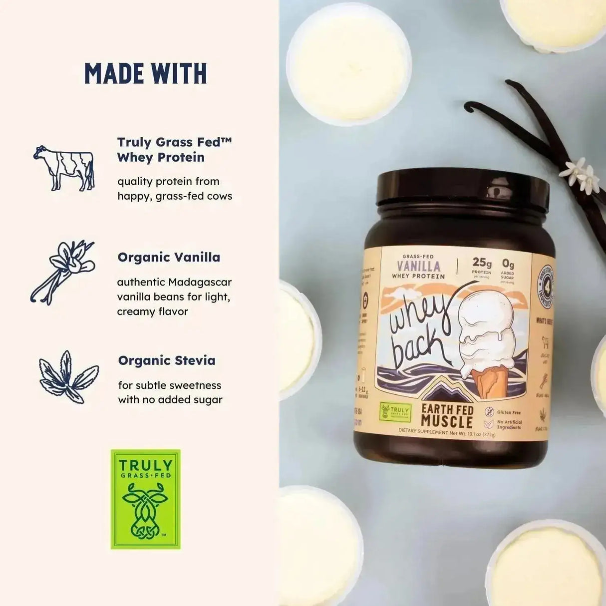 EARTH FED MUSCLE - Earth Fed Muscle Whey Back Vanilla Truly Grass Fed Whey 909Gr. - The Red Vitamin MX - Suplementos Alimenticios - {{ shop.shopifyCountryName }}