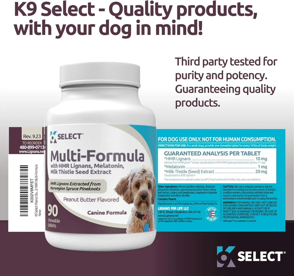 K9 SELECT - K9 Select Multi-Formula Dog Vitamins for Smaller Dogs Peanut Butter Flavor 90 Tabletas - The Red Vitamin MX - Multivitamínicos Para Perros - {{ shop.shopifyCountryName }}
