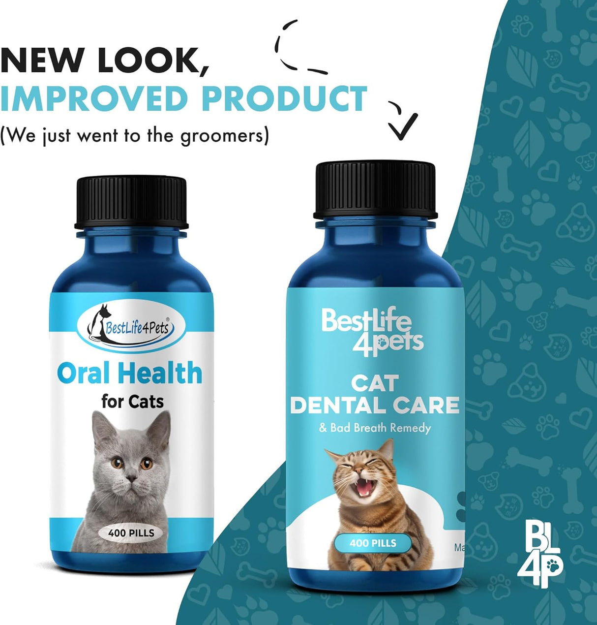 BestLife4Pets Cat Dental Supplement for Bad Breath Tartar & Gum Support 400 Tabletas 2 Pack