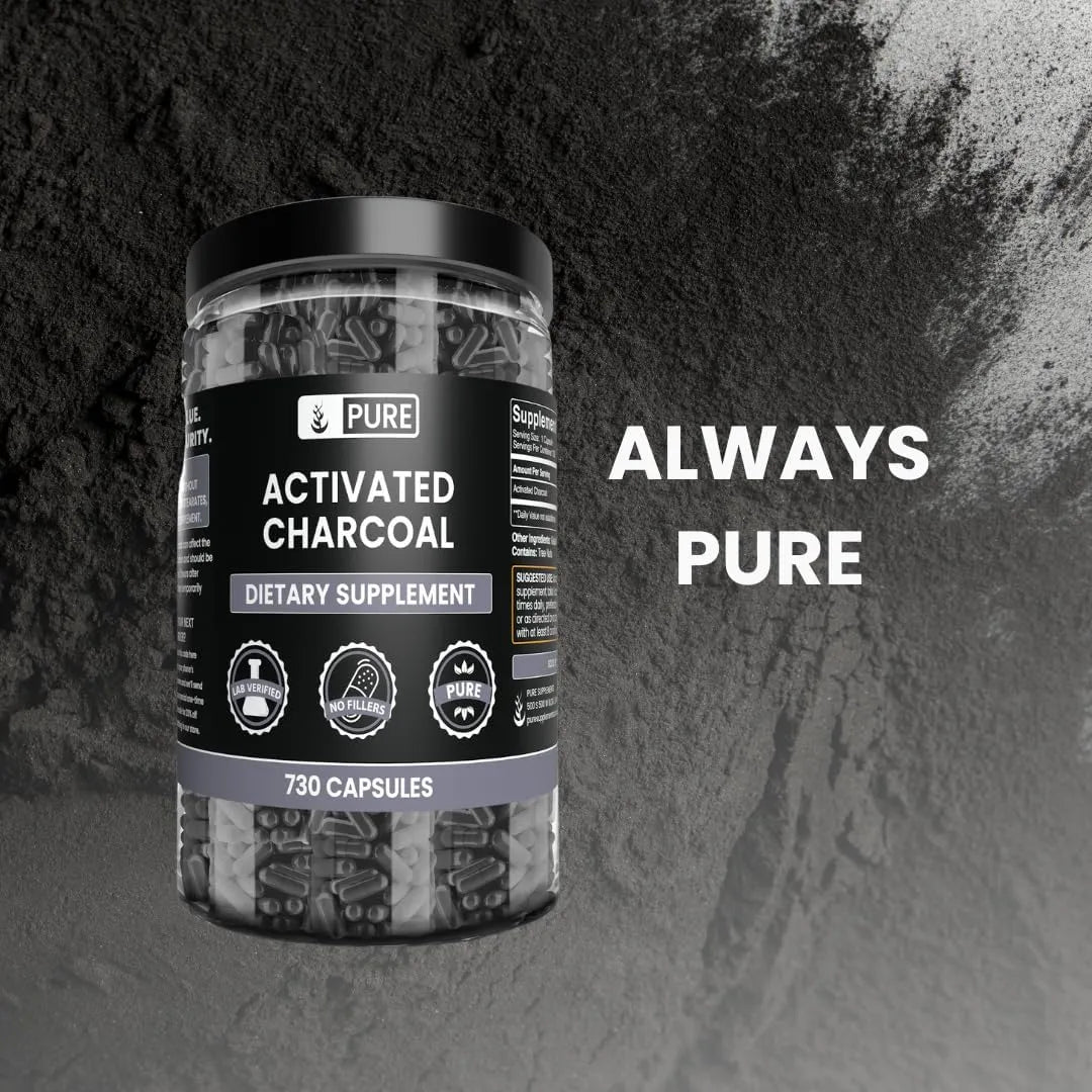 PURE ORIGINAL INGREDIENTS - Pure Original Ingredients Activated Charcoal 730 Capsulas - The Red Vitamin MX - Suplementos Alimenticios - {{ shop.shopifyCountryName }}
