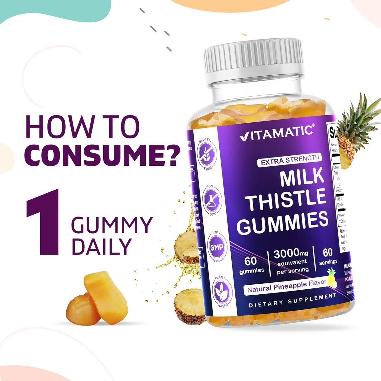 VITAMATIC - Vitamatic Milk Thistle Gummies 3000Mg. 60 Gomitas - The Red Vitamin MX - Suplementos Alimenticios - {{ shop.shopifyCountryName }}