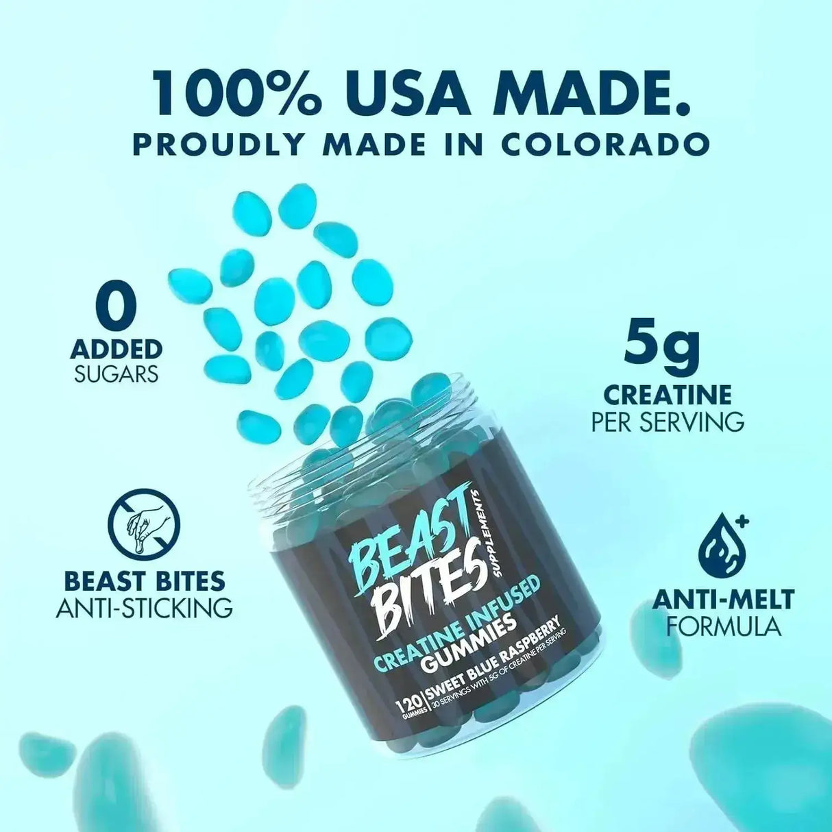 BEAST BITES - BEAST BITES Creatine Bites 5g Creatine Monohydrate Blue Raspberry 30 Gomitas - The Red Vitamin MX - Suplementos Alimenticios - {{ shop.shopifyCountryName }}