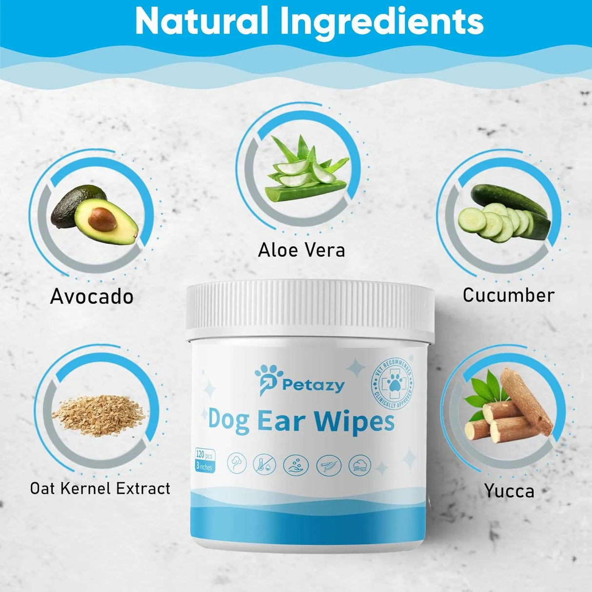 PETAZY - Petazy Dog Ear Wipes Unscented 125 Toallitas - The Red Vitamin MX - Cuidado Del Oído De Perros - {{ shop.shopifyCountryName }}