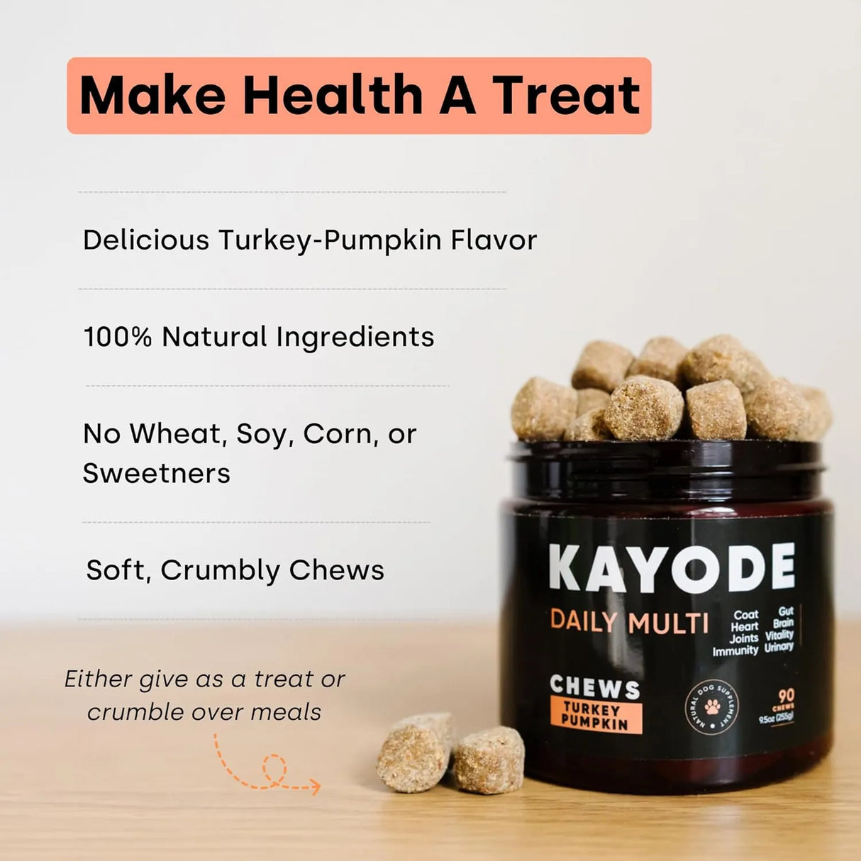 KAYODE - Kayode Daily Multi Dog Multivitamin & Superfood Chew 90 Masticables - The Red Vitamin MX - Multivitamínicos Para Perros - {{ shop.shopifyCountryName }}