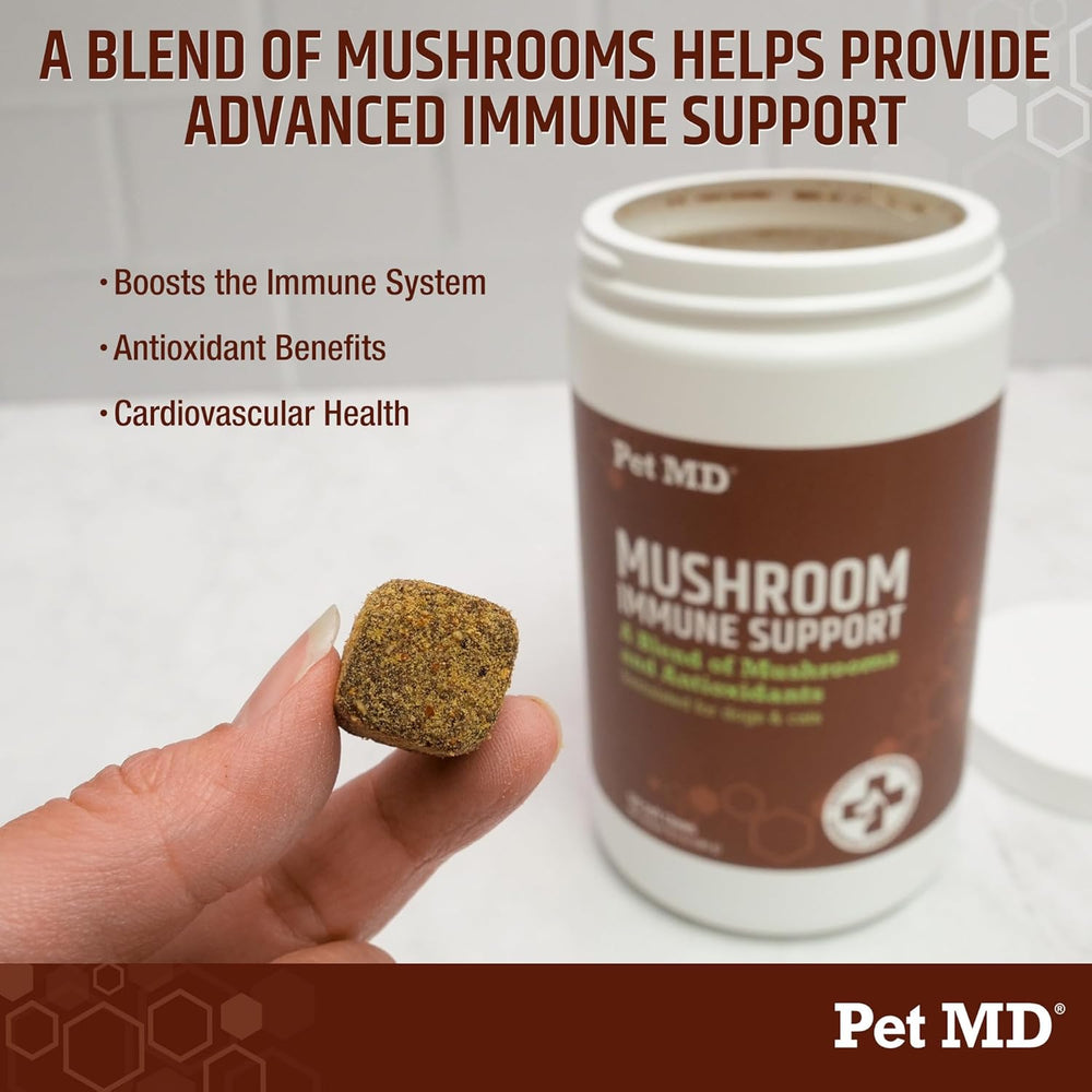 PET MD - Pet MD Mushroom Immune Support for Dogs & Cats 120 Masticables - The Red Vitamin MX - Suplementos Herbales Para Perros - {{ shop.shopifyCountryName }}