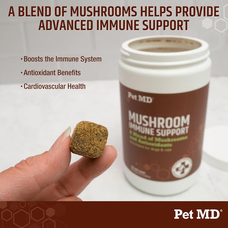PET MD - Pet MD Mushroom Immune Support for Dogs & Cats 120 Masticables - The Red Vitamin MX - Suplementos Herbales Para Perros - {{ shop.shopifyCountryName }}