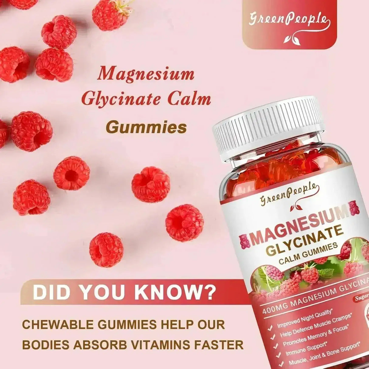 GREENPEOPLE - GreenPeople Magnesium Glycinate Gummies 400Mg. 60 Gomitas 2 Pack - The Red Vitamin MX - Suplementos Alimenticios - {{ shop.shopifyCountryName }}