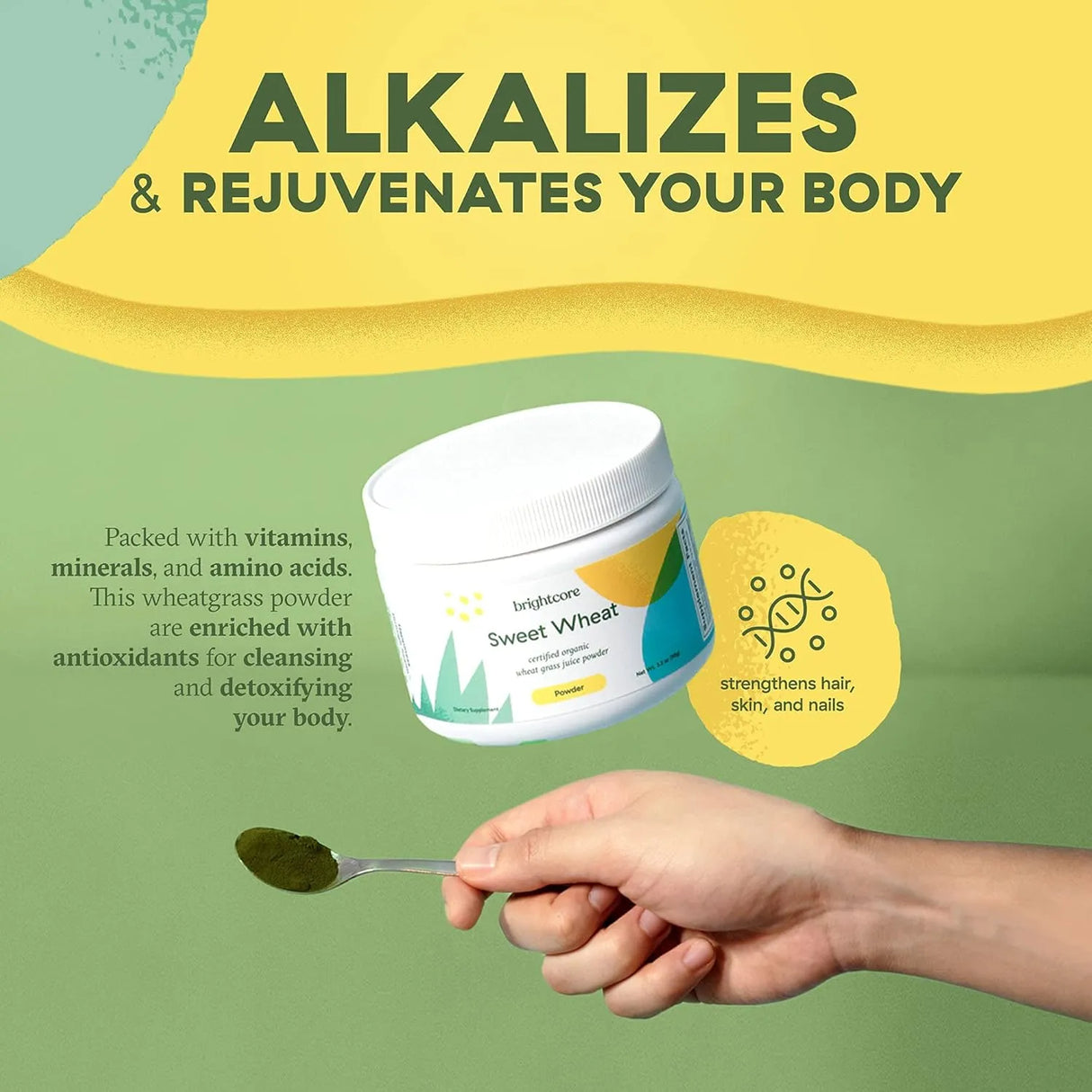 BRIGHTCORE - Brightcore Nutrition Sweet Wheat Wheatgrass Juice Powder 90Gr. - The Red Vitamin MX - Suplementos Alimenticios - {{ shop.shopifyCountryName }}