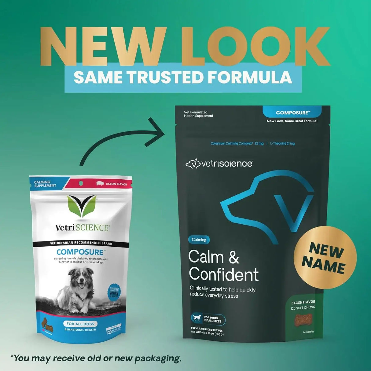 VETRISCIENCE - VetriScience Long Lasting Calm & Confident Calming Chews Bacon 120 Masticables - The Red Vitamin MX - Relajantes Para Perros - {{ shop.shopifyCountryName }}