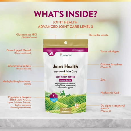 NATURVET - NaturVet Joint Health Level 3 Pet Supplement for Cats & Dogs 283Gr. - The Red Vitamin MX - Cuidado De Cadera Y Articulaciones Para Perros - {{ shop.shopifyCountryName }}