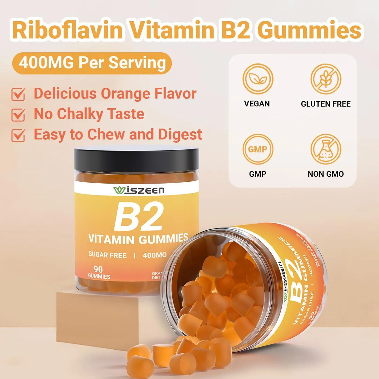 WISZEEN - Wiszeen Vitamin B2 Gummies 400Mg. 90 Gomitas 2 Pack - The Red Vitamin MX - Suplementos Alimenticios - {{ shop.shopifyCountryName }}