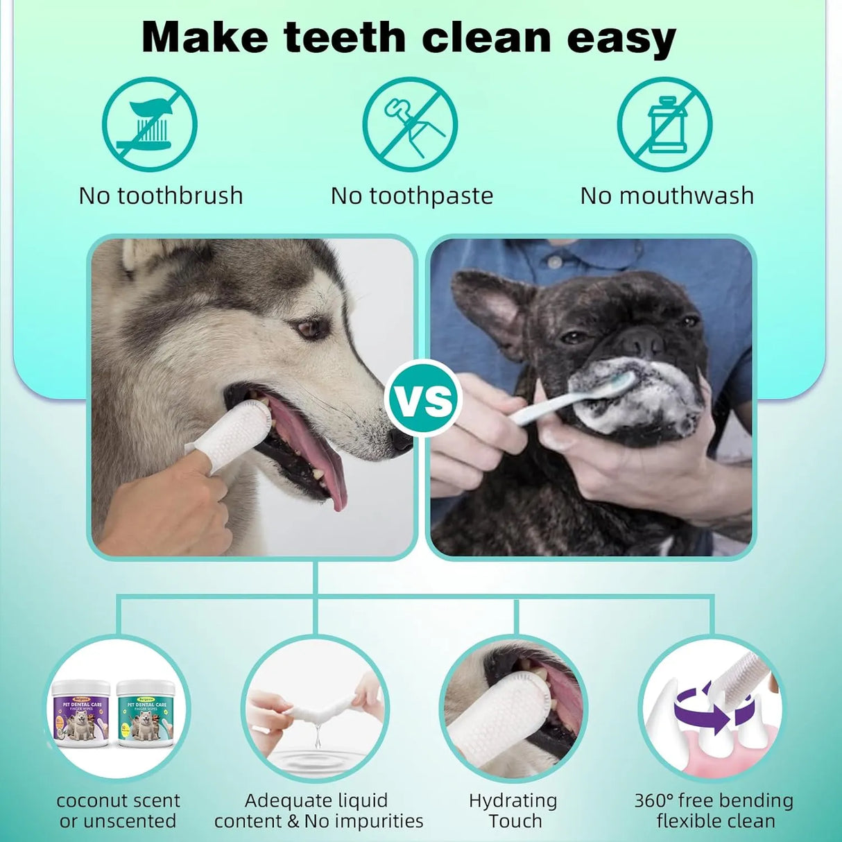 BOLYCEN - Bolycen Pet Dental Finger Wipes for Dogs & Cats Unscented 60 Toallitas - The Red Vitamin MX - Cuidado Dental Para Perros - {{ shop.shopifyCountryName }}