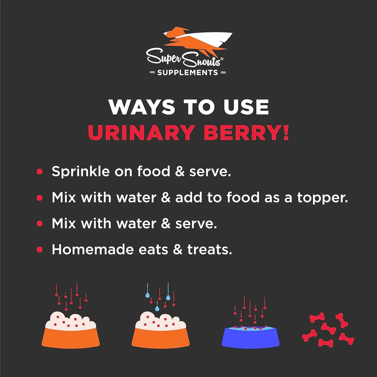 SUPER SNOUTS - Super Snouts Urinary Berry Urinary Tract Supplements for Dogs & Cats 75Gr. - The Red Vitamin MX - Salud De Tracto Urinario Para Perros - {{ shop.shopifyCountryName }}