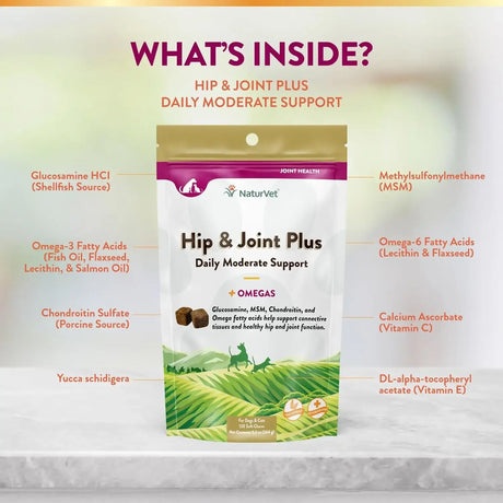 NATURVET - NaturVet Hip & Joint Plus 120 Masticables - The Red Vitamin MX - Cuidado De Cadera Y Articulaciones Para Perros - {{ shop.shopifyCountryName }}
