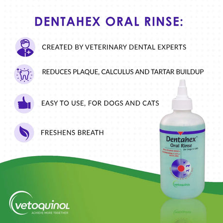 VETOQUINOL - Vetoquinol Dentahex Pet Oral Hygiene Rinse 8 Oz. - The Red Vitamin MX - Cuidado Dental Para Perros - {{ shop.shopifyCountryName }}
