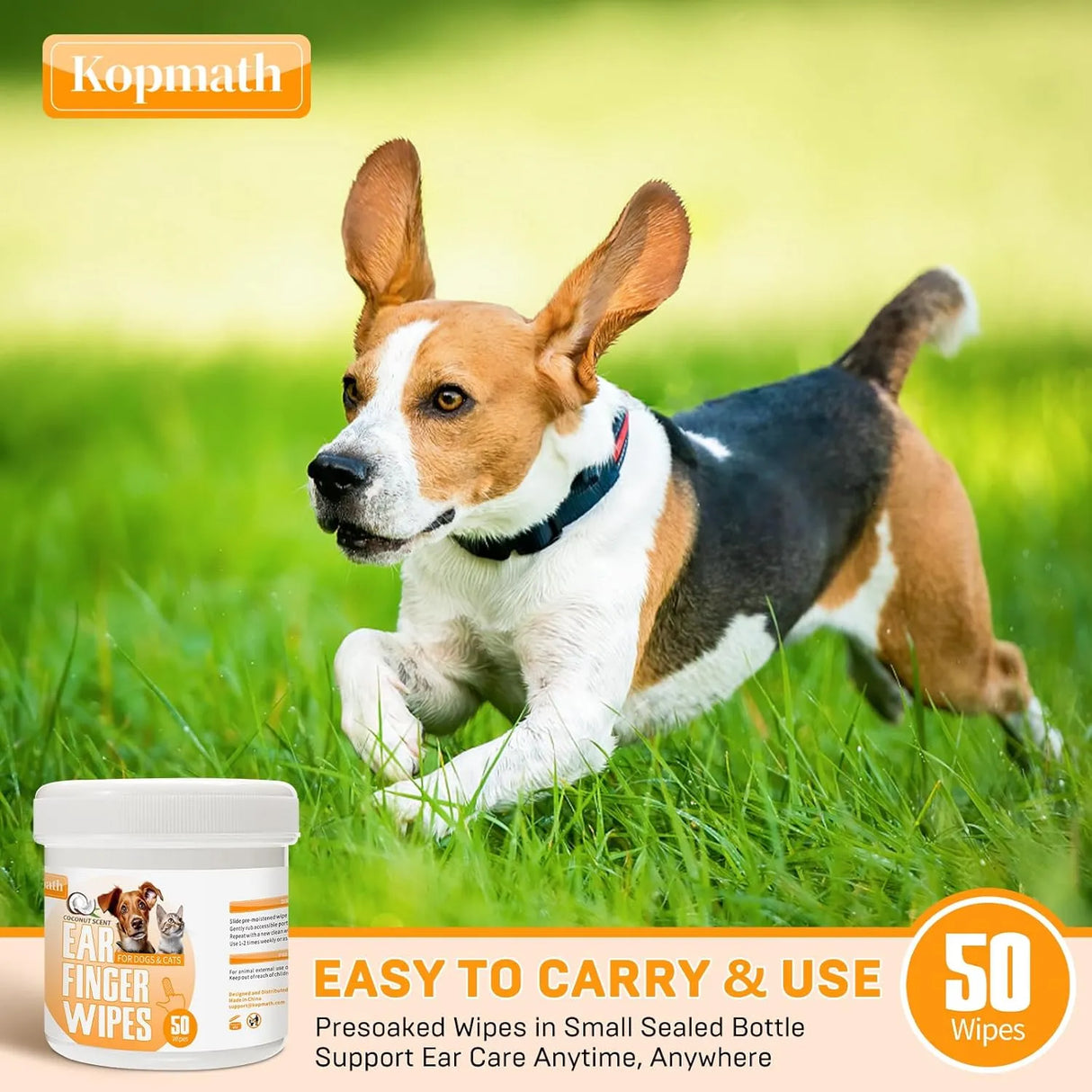 KOPMATH - Kopmath Ear Cleaner Finger Wipes for Dogs & Cats Coconut Scent 50 Toallitas - The Red Vitamin MX - Cuidado Del Oído De Perros - {{ shop.shopifyCountryName }}