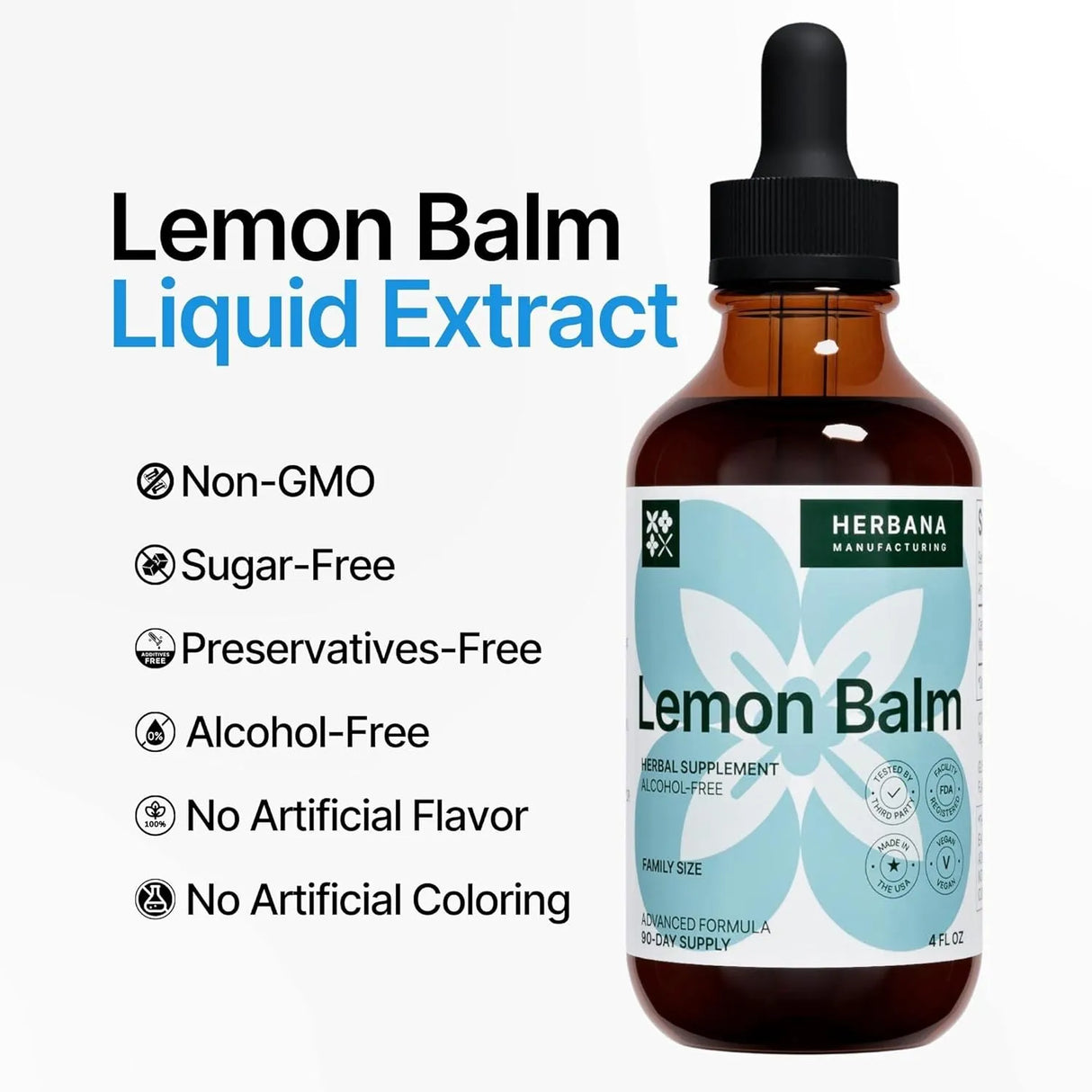 HERBANA - Herbana Lemon Balm Liquid Extract 4 Fl.Oz. - The Red Vitamin MX - Suplementos Alimenticios - {{ shop.shopifyCountryName }}
