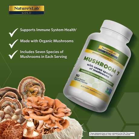 NATURES LAB - Nature's Lab Mushroom 7 Organic Blend 90 Capsulas - The Red Vitamin MX - Suplementos Alimenticios - {{ shop.shopifyCountryName }}