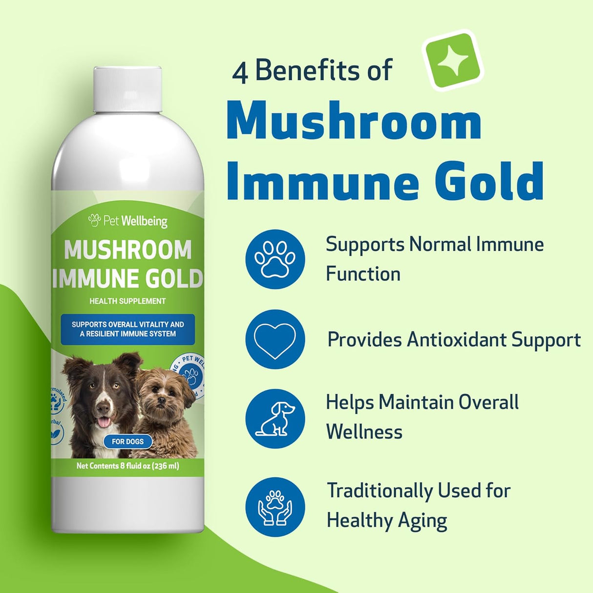 PET WELLBEING - Pet Wellbeing Mushroom Immune Gold for Dogs 236Ml. - The Red Vitamin MX - Suplementos Herbales Para Perros - {{ shop.shopifyCountryName }}