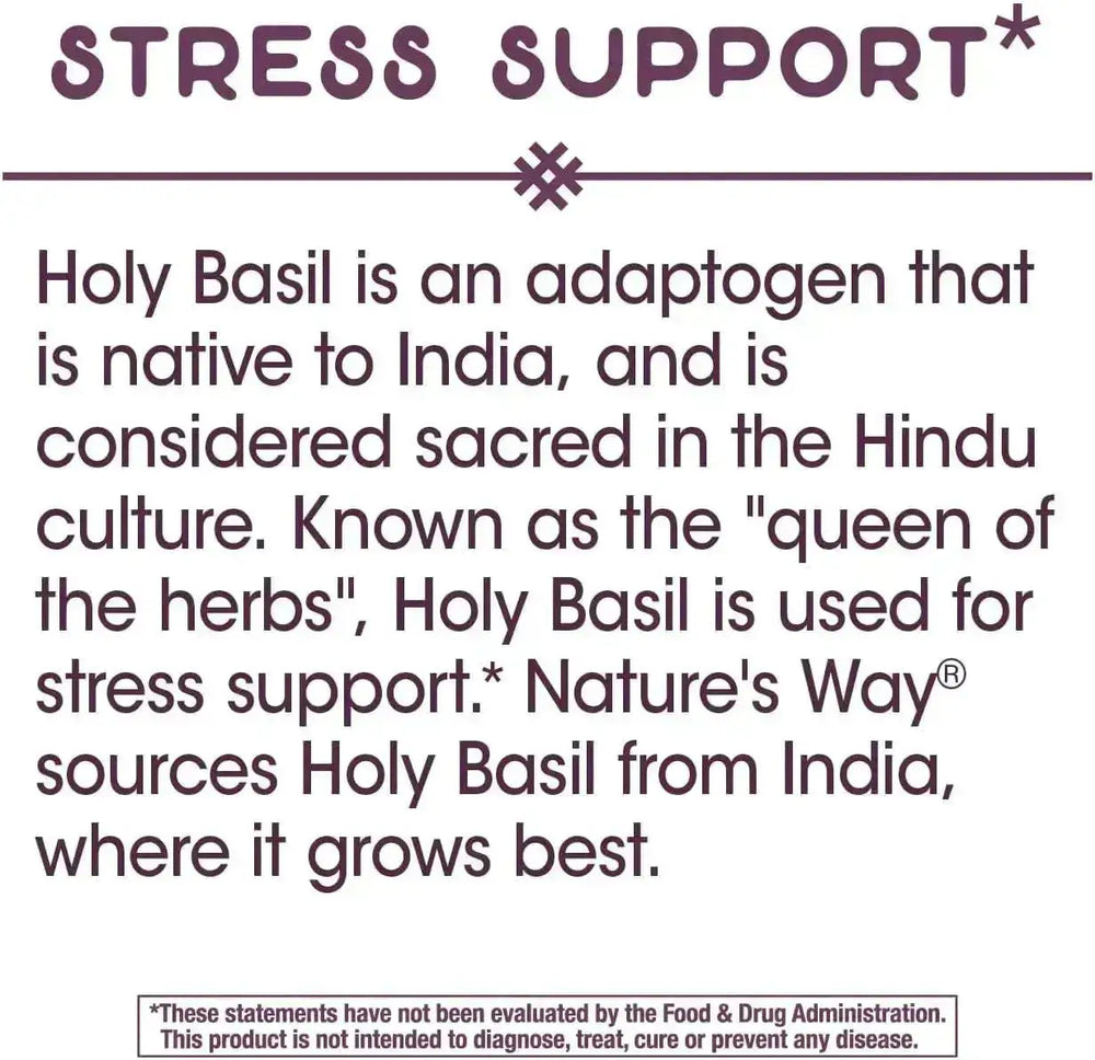 NATURE'S WAY - Nature's Way Holy Basil Premium Extract 450Mg. 60 Capsulas - The Red Vitamin MX - Suplementos Alimenticios - {{ shop.shopifyCountryName }}
