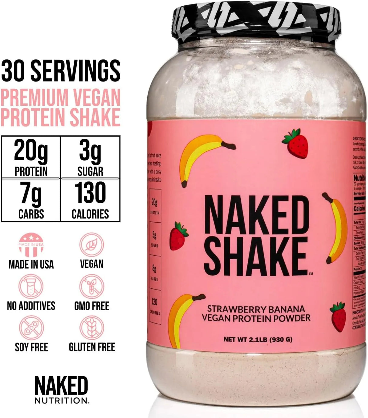 NAKED NUTRITION - Naked Shake Strawberry Banana Protein Powder 30 Servicios 930Gr. - The Red Vitamin MX - Suplementos Alimenticios - {{ shop.shopifyCountryName }}