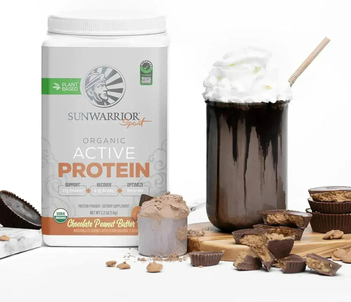 SUNWARRIOR - Sunwarrior Vegan Protein Powder Peanut Butter Chocolate 20 Servicios 1 Kg. - The Red Vitamin MX - Suplementos Alimenticios - {{ shop.shopifyCountryName }}