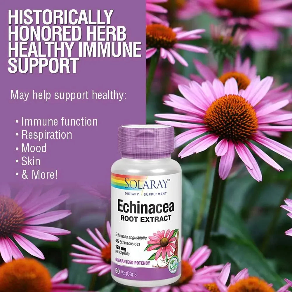 SOLARAY - Solaray Echinacea Angustifolia Root Extract 125Mg. 60 Capsulas - The Red Vitamin MX - Suplementos Alimenticios - {{ shop.shopifyCountryName }}