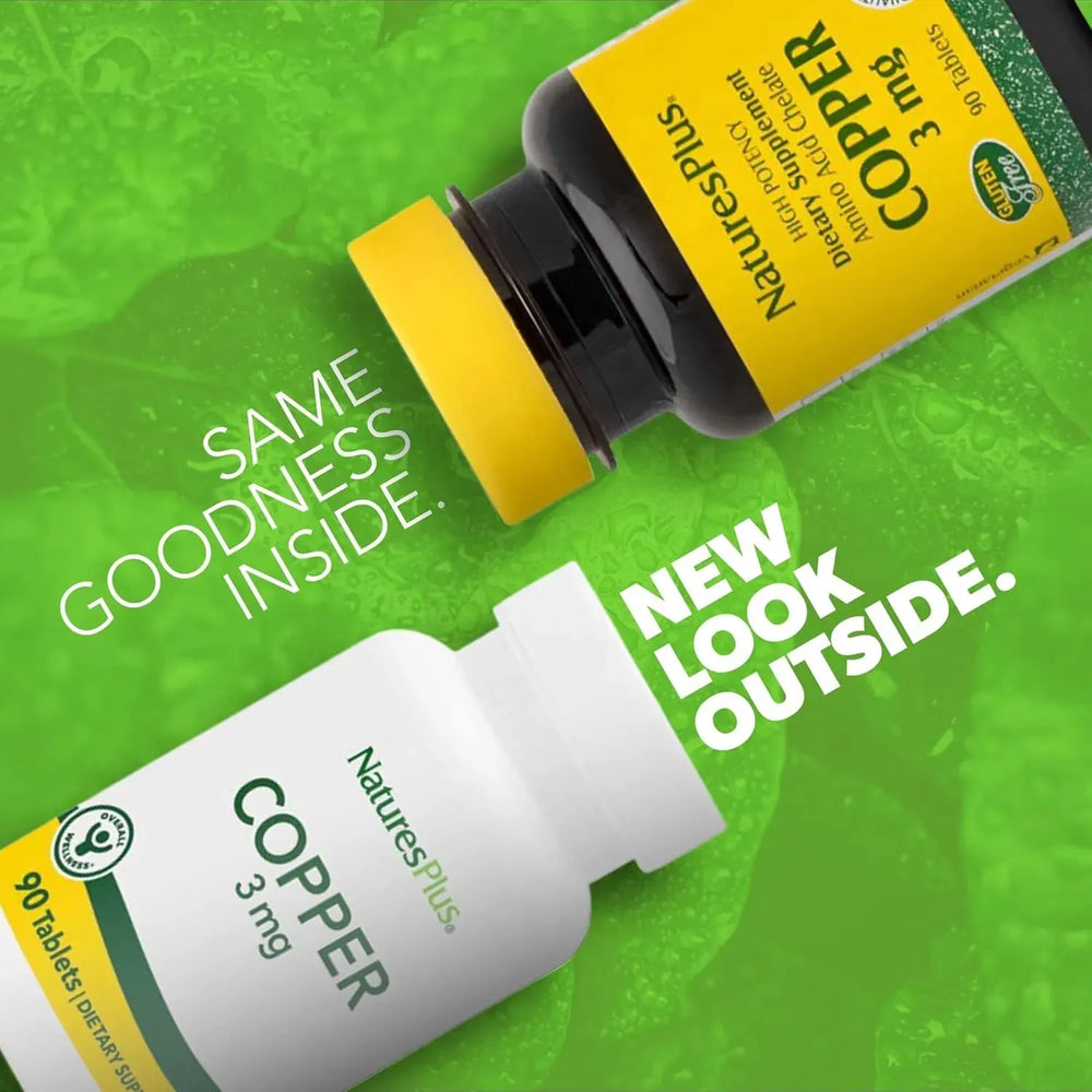 NATURES PLUS - NaturesPlus Copper 3Mg. 90 Tabletas - The Red Vitamin MX - Suplementos Alimenticios - {{ shop.shopifyCountryName }}