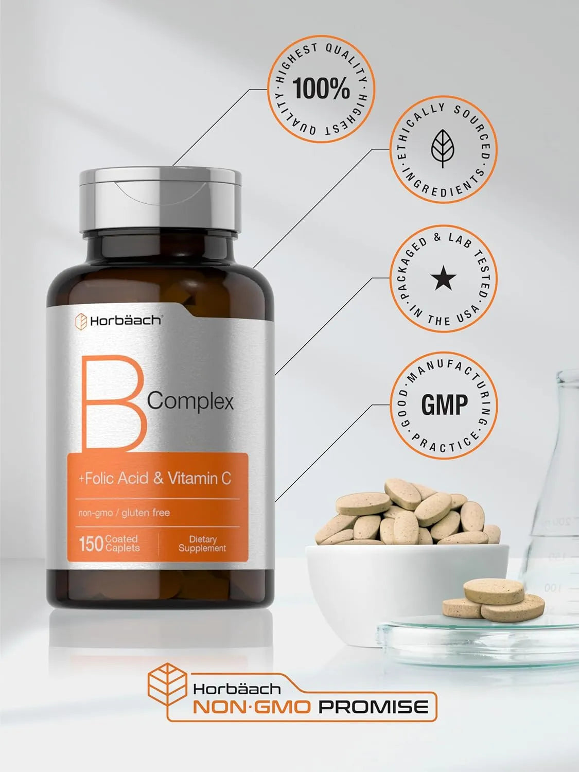 HORBAACH - Horbaach B-Complex 150 Tabletas - The Red Vitamin MX - Suplementos Alimenticios - {{ shop.shopifyCountryName }}